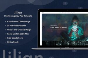 Banner image of Premium Jilian Creative Agency PSD Template  Free Download