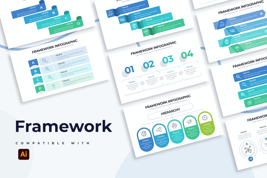 Premium Business Framework Illustrator Infographics  Free Download
