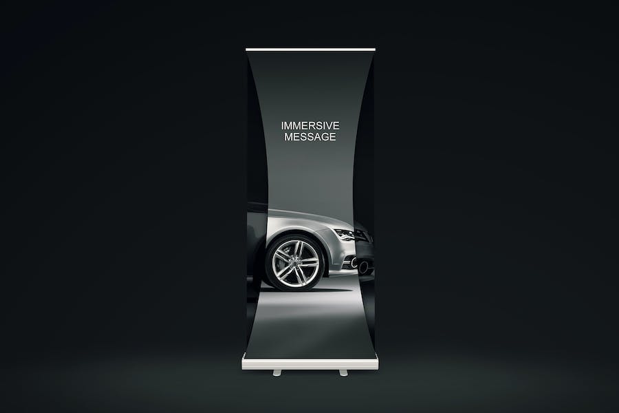 Premium Dual Roll Up Banner Mock Up  Free Download