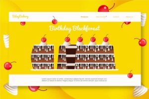 Banner image of Premium Birthday Cake Banner Landing Page  Free Download
