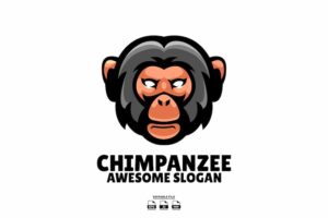 Banner image of Premium Chimpanzee Head Mascot Logo Design  Free Download