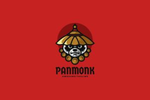 Banner image of Premium Pan Monk Mascot Cartoon Logo  Free Download