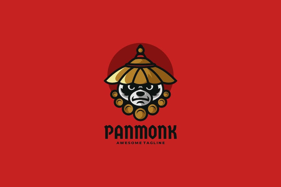 Premium Pan Monk Mascot Cartoon Logo  Free Download