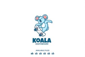Banner image of Premium Koala Skateboard Logo  Free Download