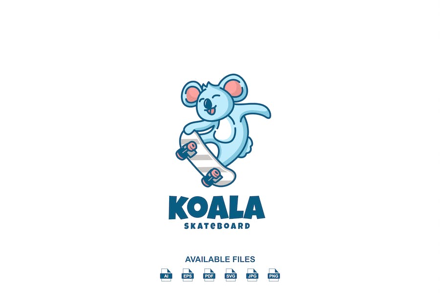 Premium Koala Skateboard Logo  Free Download