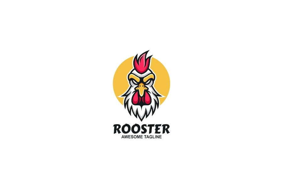 Premium Rooster Simple Mascot Logo  Free Download