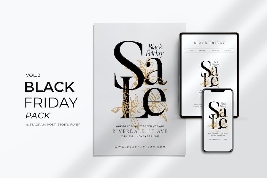 Premium Black Friday Promotion Flyer and Instagram Vol 8  Free Download