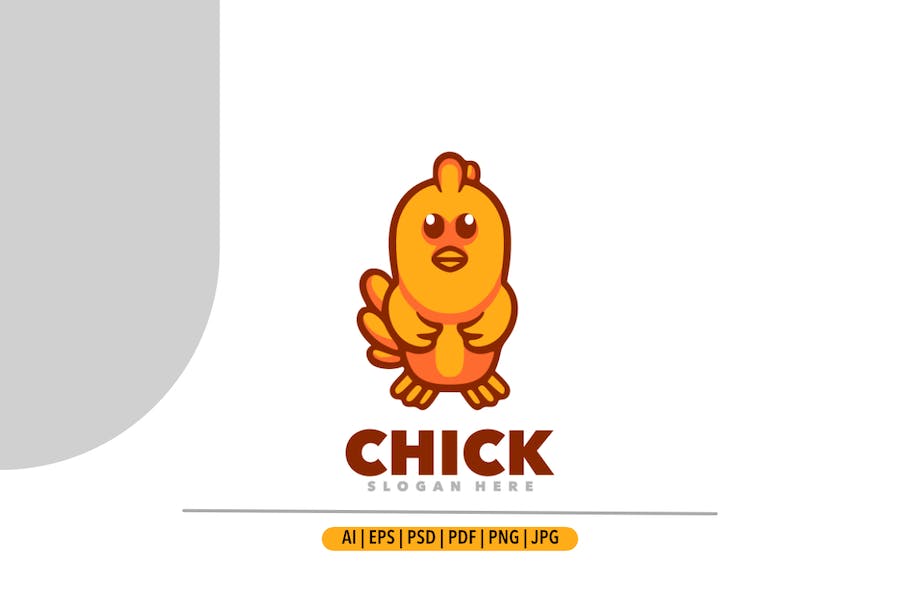 Premium Chick Mascot Cartoon Logo  Free Download
