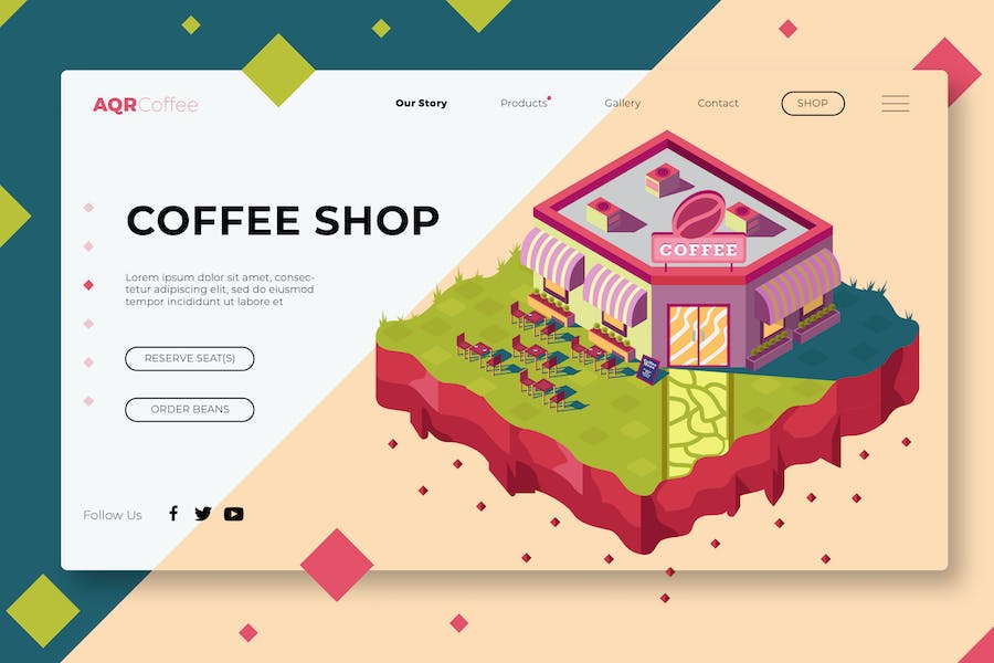 Premium Coffee Shop Banner Landing Page  Free Download