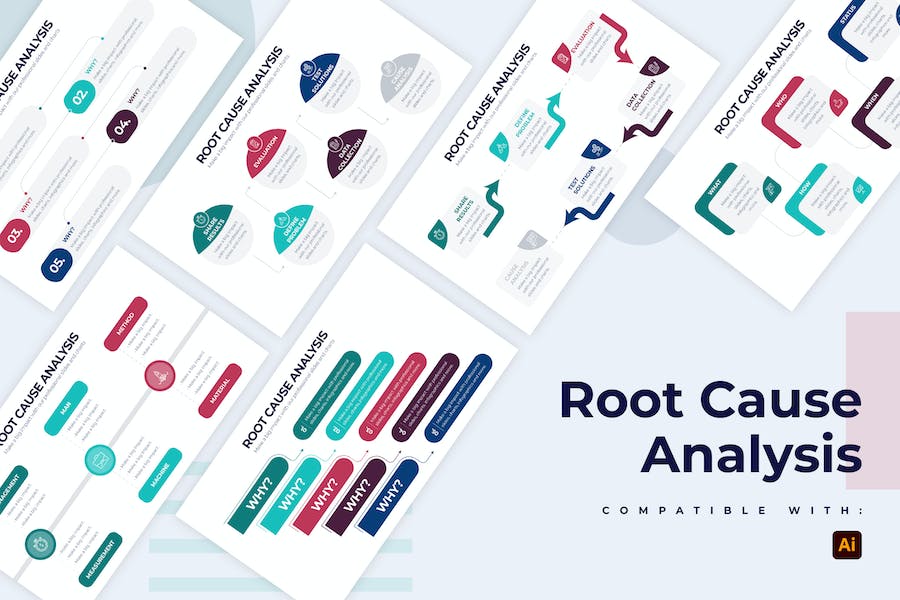 Premium Business Root Cause Illustrator Infographics  Free Download