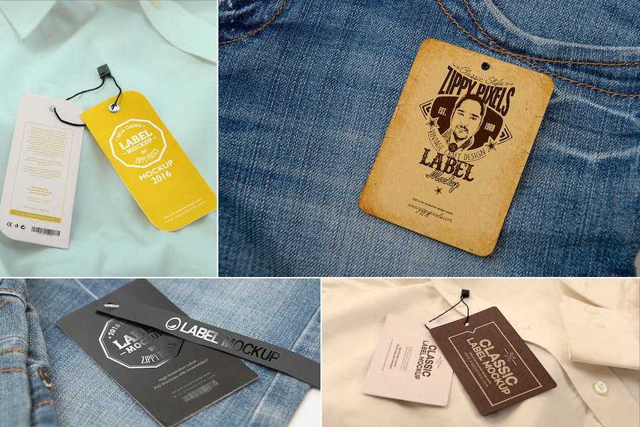 Premium Label Tag Mockups  Free Download