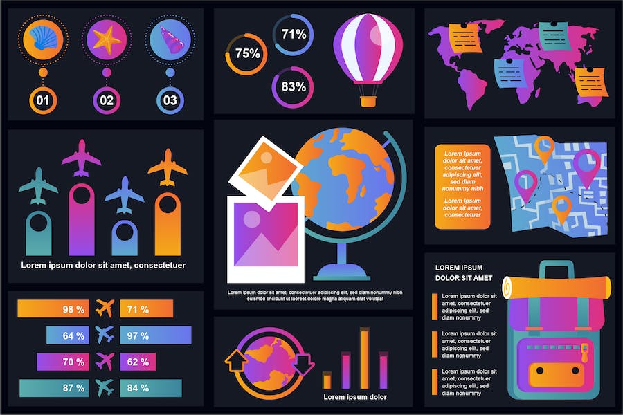 Premium Travel Infographics Design Template  Free Download