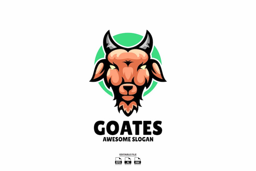 Premium Goat Head Illustration Logo Design  Free Download
