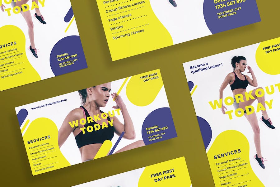 Premium Gym Workout Flyer and Poster Template  Free Download