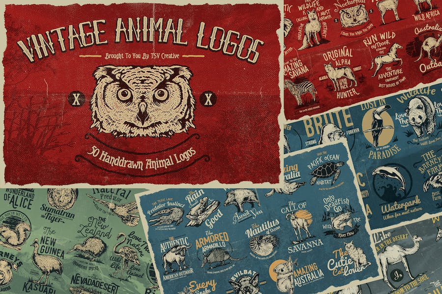 Premium 50 Vintage Animal Logo Badges  Free Download