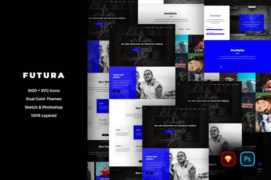 Premium Futura Creative Website UI Kit  Free Download