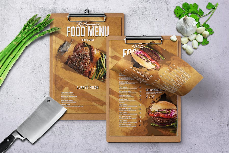Premium Multipurpose Food Menu A4 US Letter  Free Download