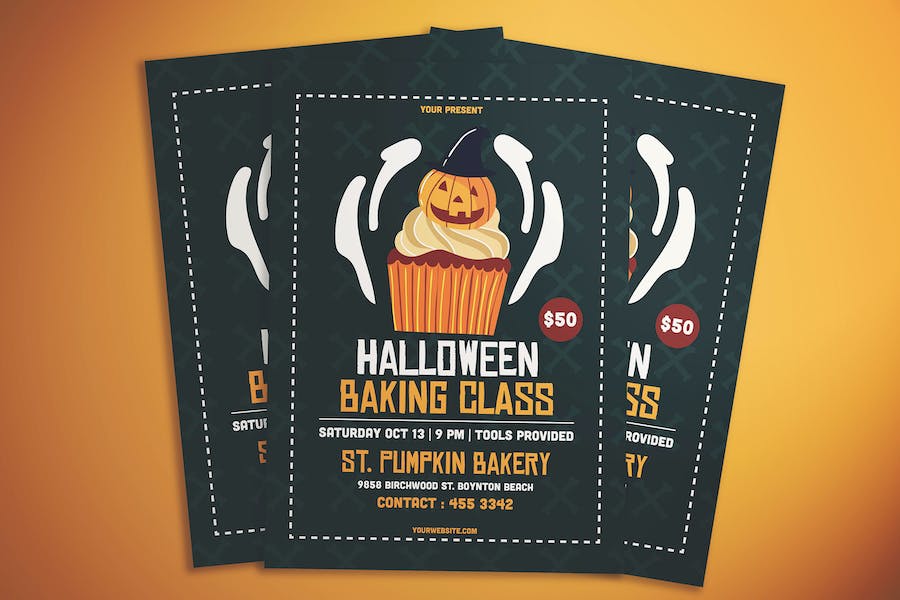 Premium Halloween Baking Class Flyer  Free Download