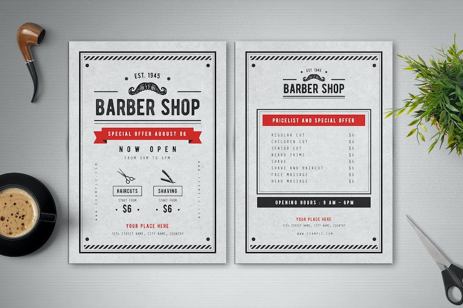 Premium Barber Shop Flyer  Free Download