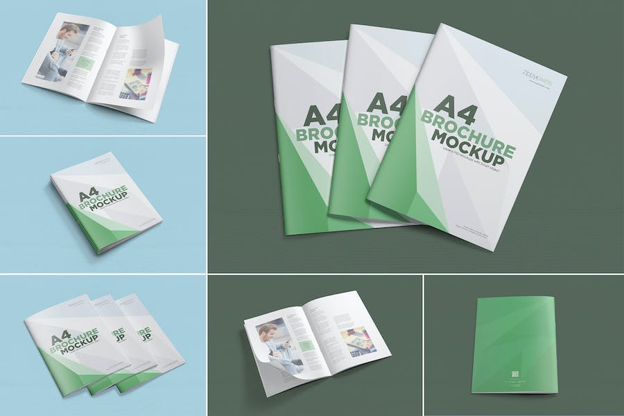 Premium 6 A4 Brochure Mockup  Free Download