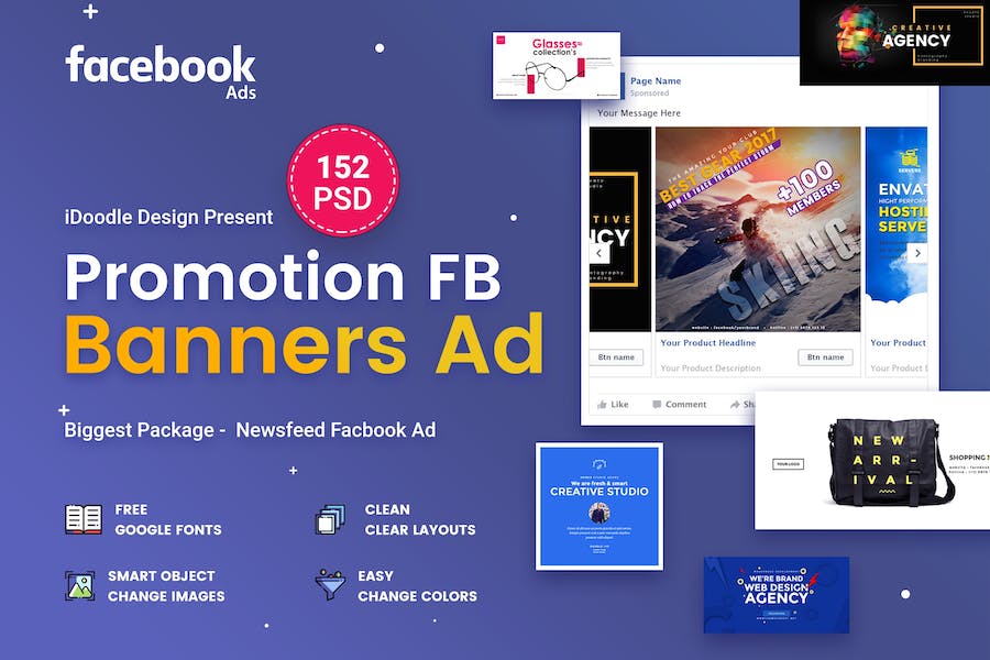 Premium Promotion Facebook Ads – 152PSD  Free Download