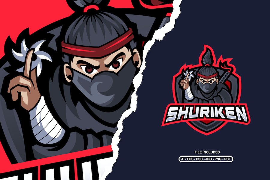 Premium Shuriken Esports Logo Template  Free Download