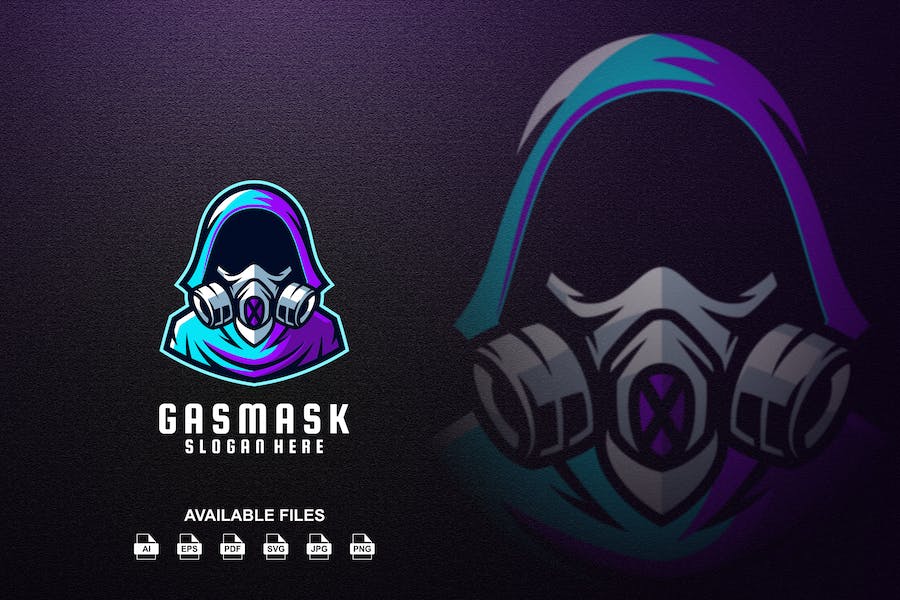 Premium Gas Mask Logo  Free Download