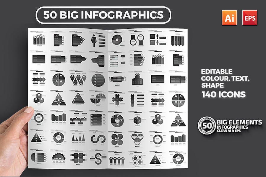 Premium 50 Infographics Elements Design  Free Download