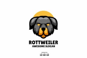 Banner image of Premium Rottweiler Head Mascot Design Logo  Free Download