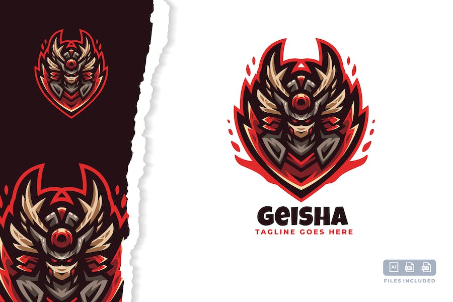 Premium Geisha Logo Template  Free Download