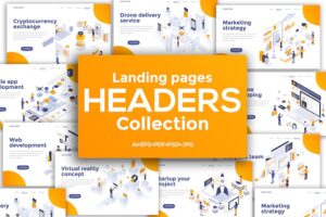 Banner image of Premium Landing Page Headers Template on Various Topics  Free Download