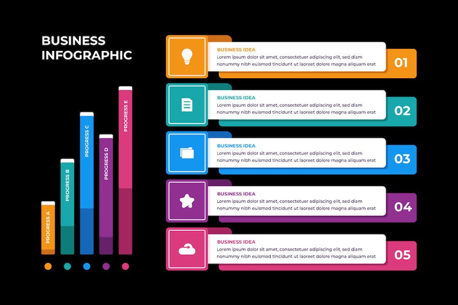 Premium Business Chart Infographic Layout Template  Free Download