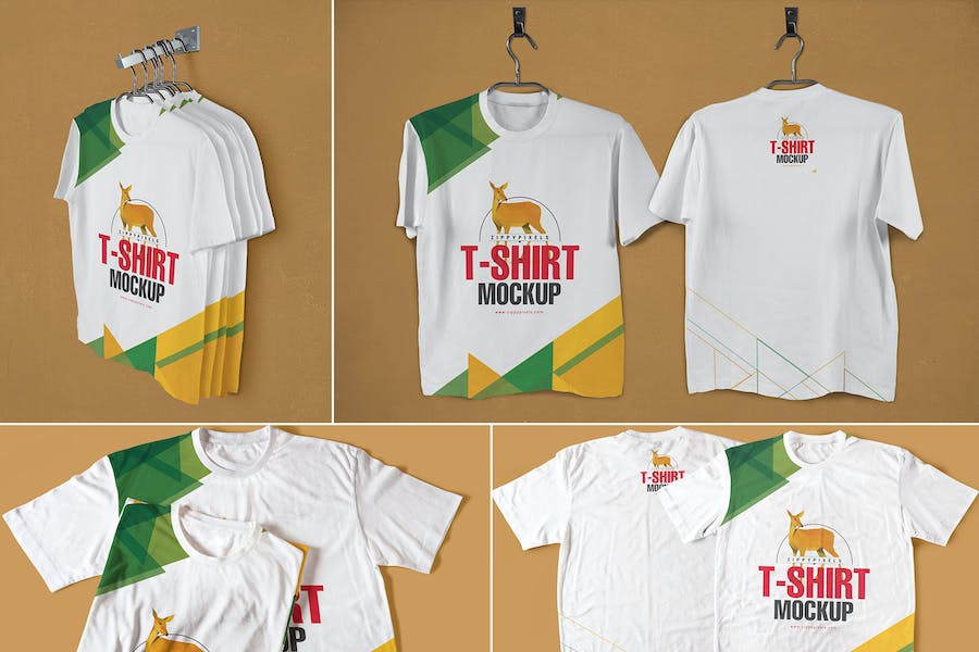 Premium Modish Round Neck T-Shirts Mockups  Free Download