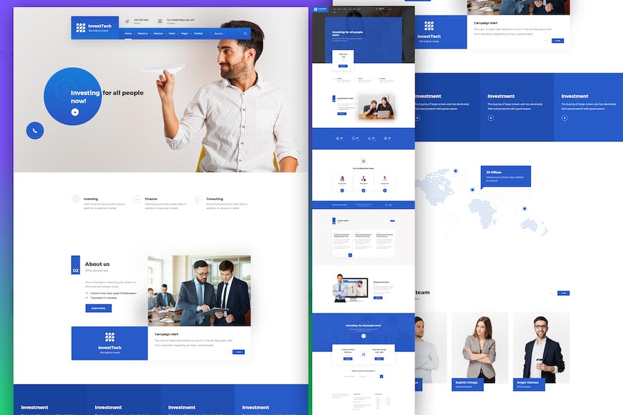 Premium InvestTech Corporate and Business PSD Template  Free Download