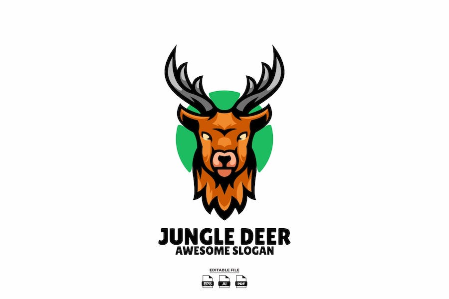 Premium Deer Head Mascot Logo Design  Free Download