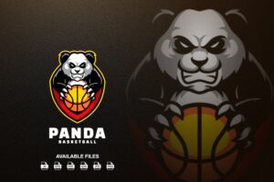 Banner image of Premium Panda Basketball Logo  Free Download
