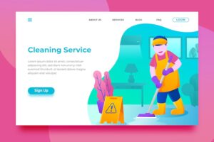 Banner image of Premium Cleaning Service Landing Page  Free Download