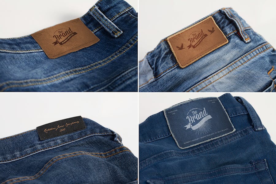 Premium Jeans Label Mock Up  Free Download