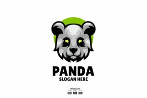 Banner image of Premium Pnada Head Mascot Design Logo  Free Download