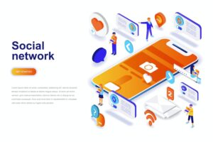 Banner image of Premium Social Network Isometric Concept  Free Download