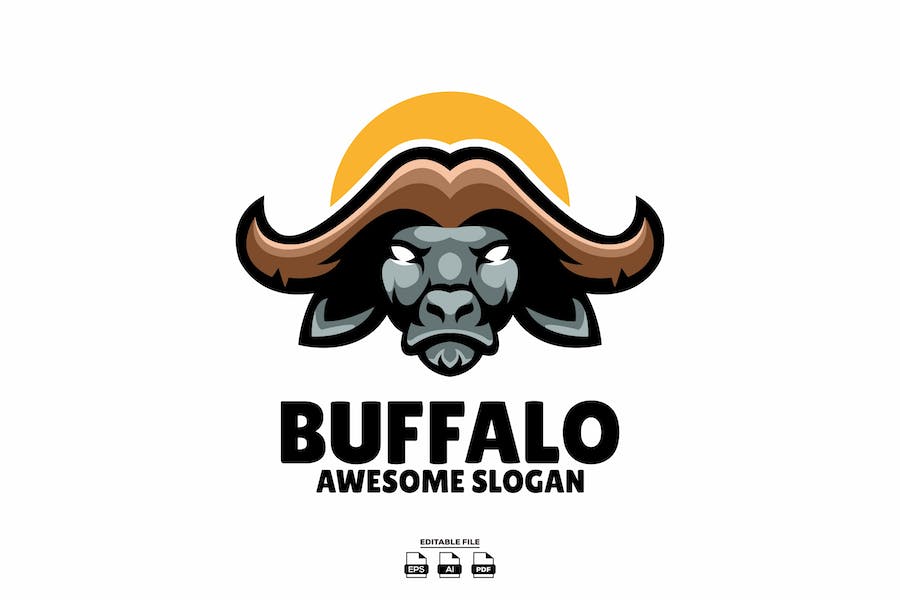 Premium Buffalo Head Mascot Logo Design  Free Download