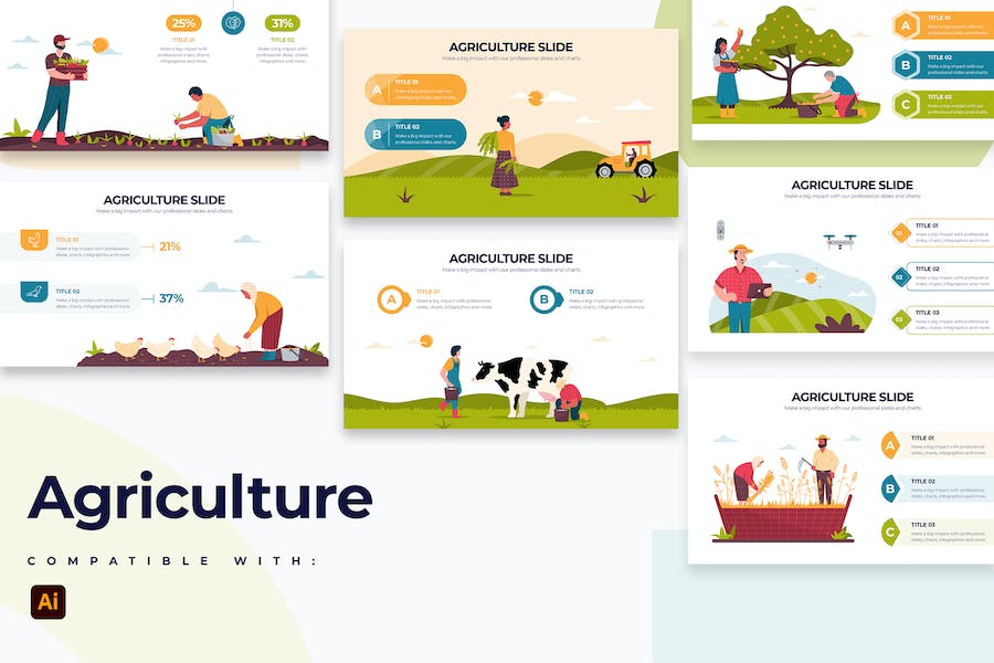 Premium Business Agriculture Illustrator Infographics  Free Download