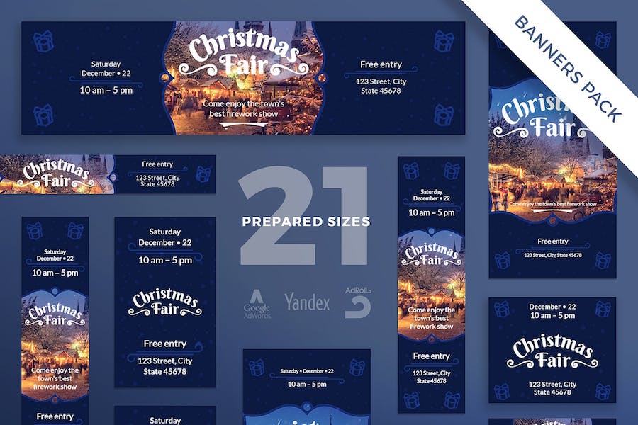 Premium Christmas Fair Banner Pack Template  Free Download