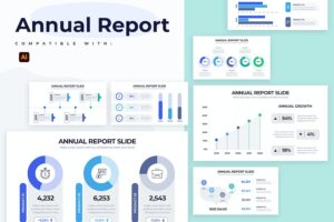 Banner image of Premium Business Annual Report Illustrator Infographics  Free Download