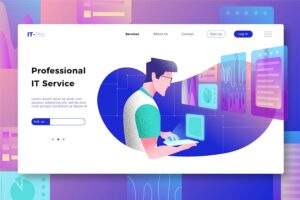 Banner image of Premium Professional IT Services Banner & Landing Page  Free Download