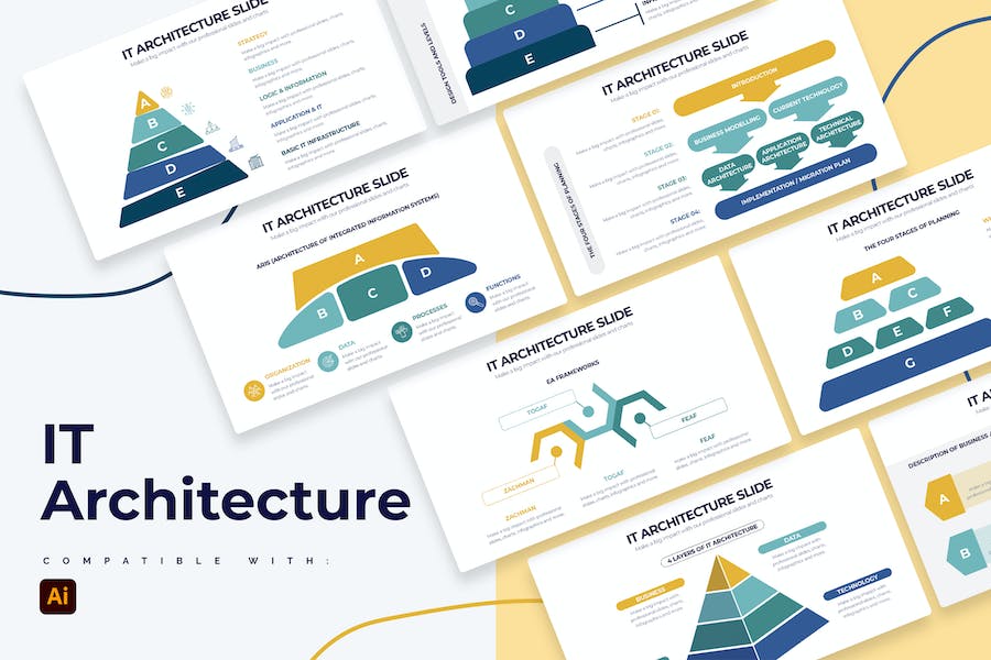 Premium Business IT Architecture Infographics  Free Download