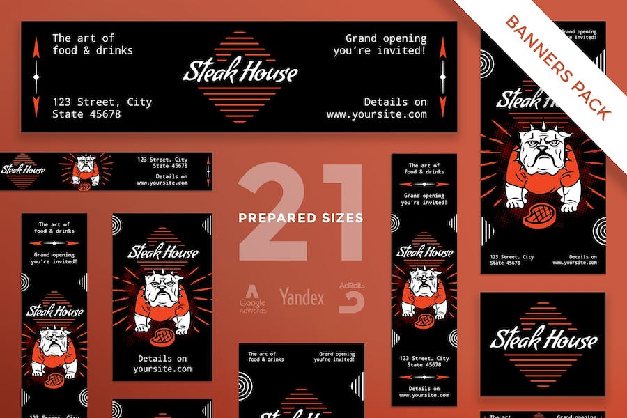 Premium Steak House Banner Pack Template  Free Download