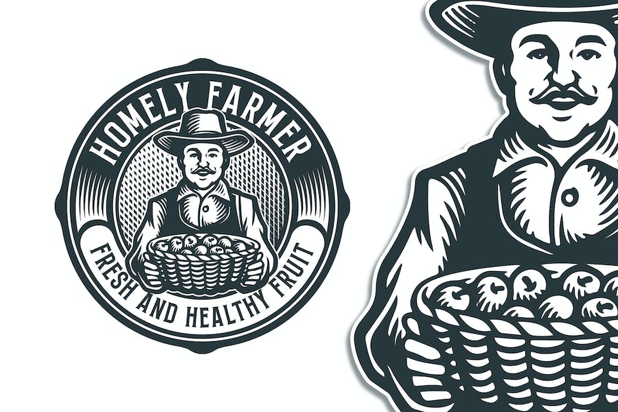 Premium Homely Farmer Vintage Logo Template  Free Download