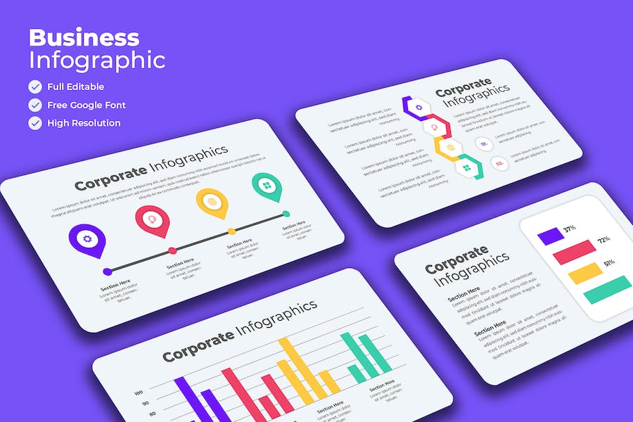 Premium Business Progress Infographics  Free Download