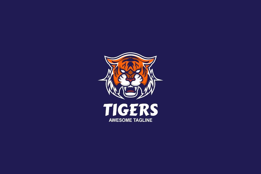 Premium Tigers Mascot Cartoon Logo  Free Download